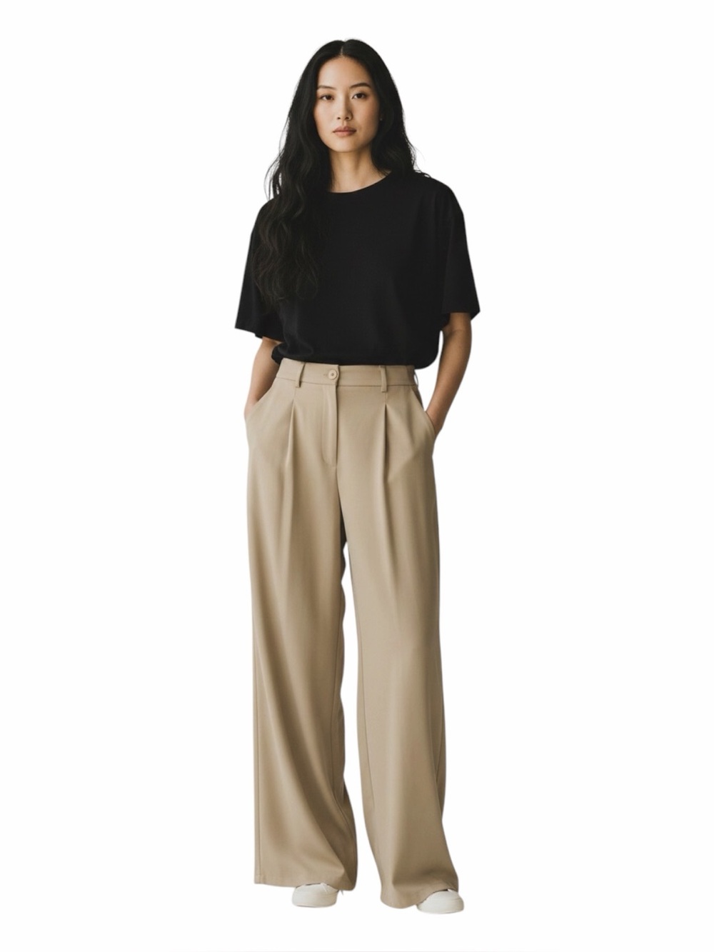 Princess Polly NWT “Archer” Wide-Leg High-Waisted Trousers In Taupe. US Size 8.